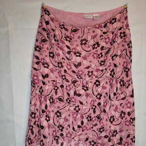 Jaclyn Smith Woman Skirt 20W Sheer Lined Geometric Pink/Black